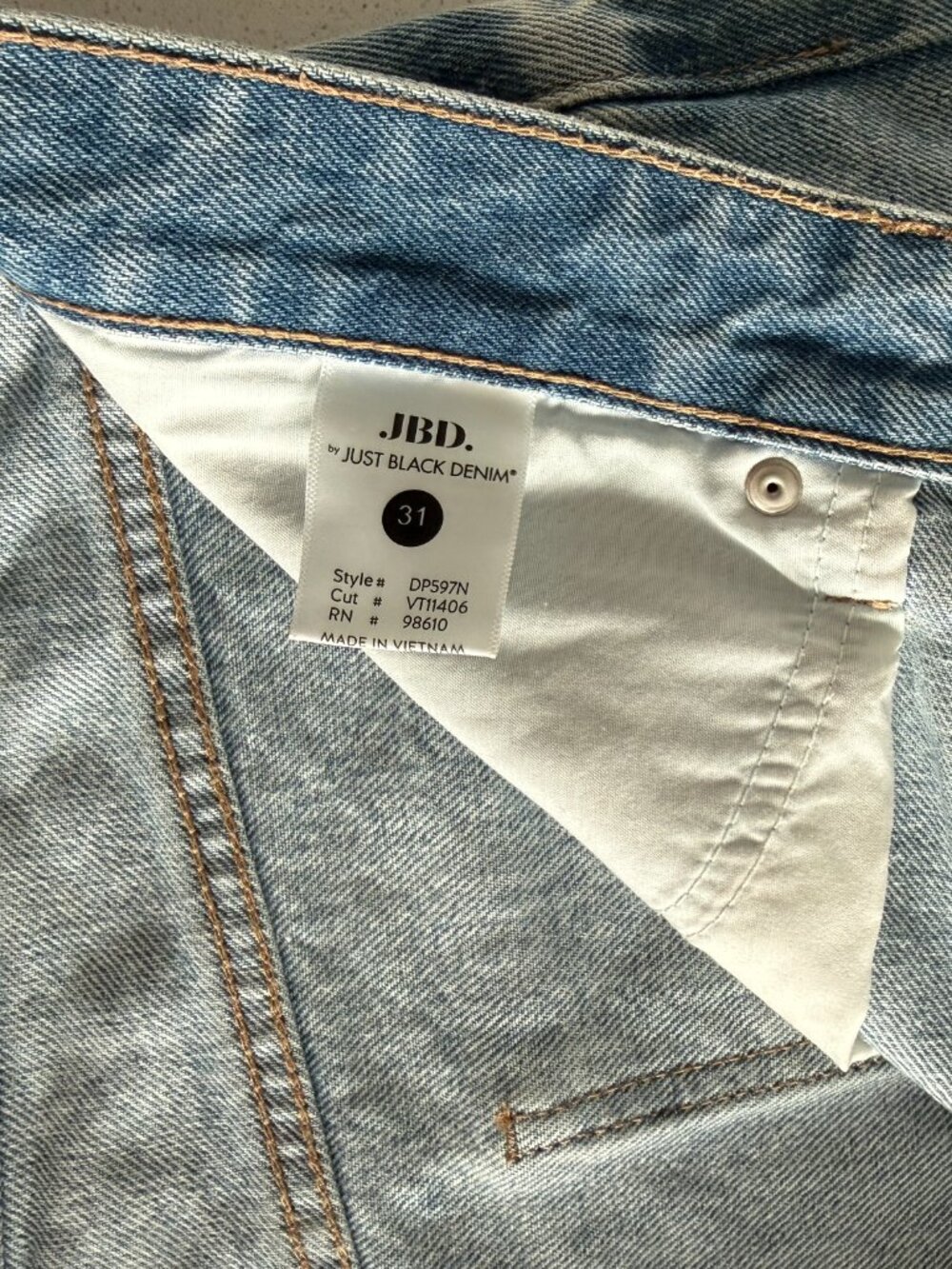 JBD by Just Black Denim Light Wash Wide Leg Jeans, Size 31 - Picture 5 of 8